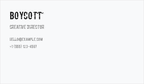 Boycott Business Card