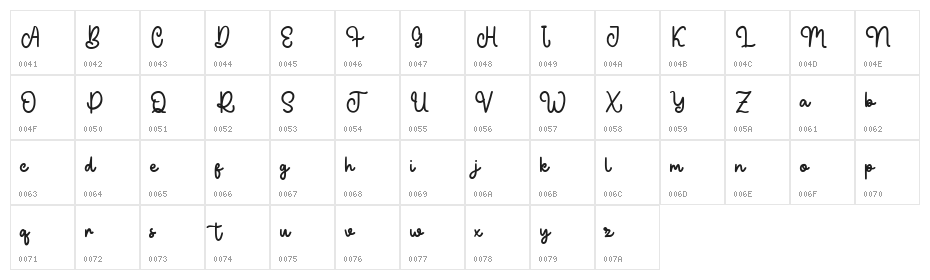 Boyflare Free Regular Character Map