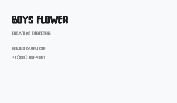 Boys Flower Business Card