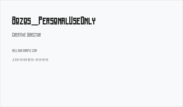 Bozos_PersonalUseOnly Business Card