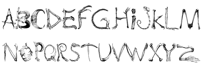 bones and chimeras Font LOWERCASE