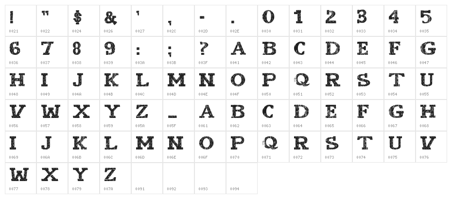 booklet Cordel Character Map