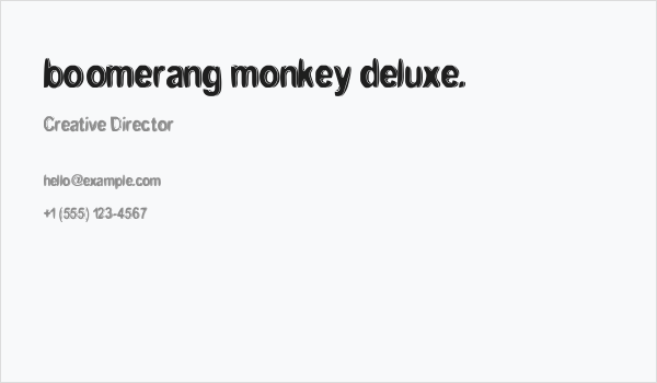 boomerang monkey deluxe. Business Card