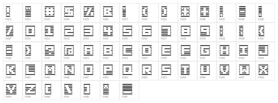 border7alp Character Map