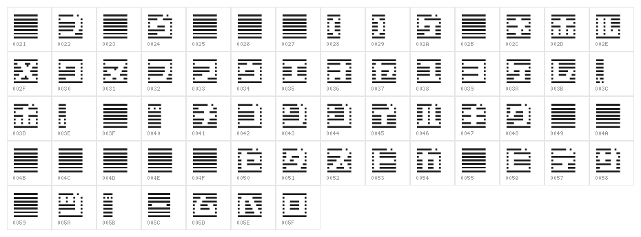 border7ka Character Map