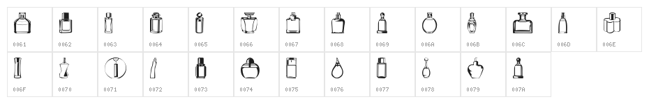 botellas 2004 Normal Character Map