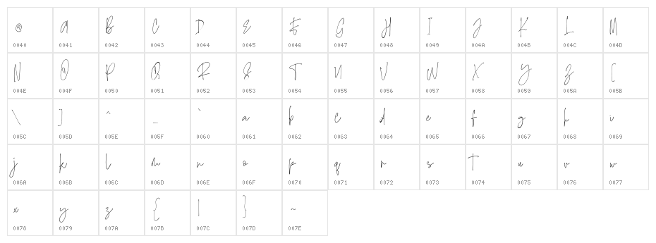 bouldersbeach Personal Use Character Map