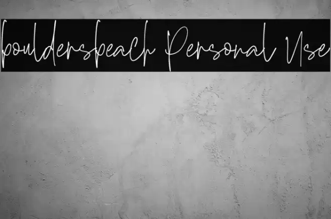 bouldersbeach Personal Use Font examples