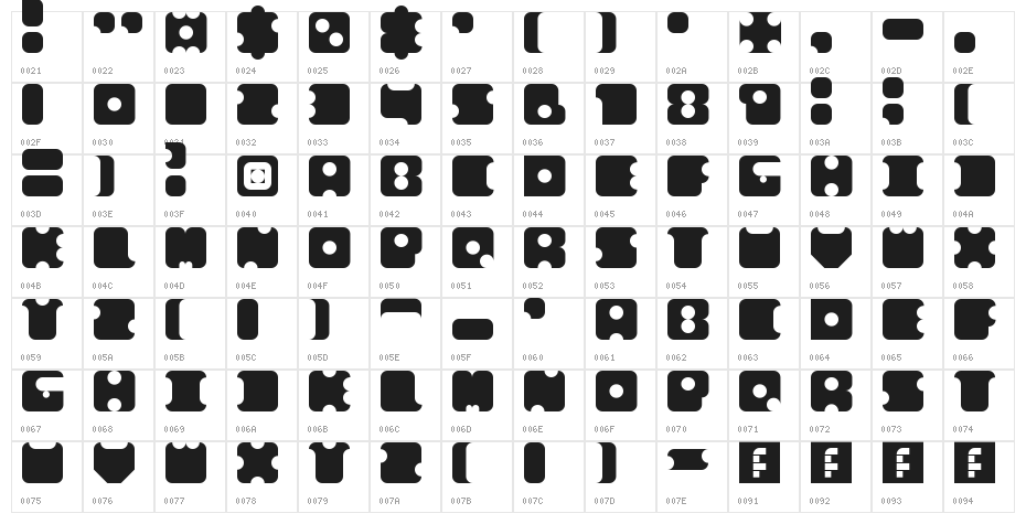 box in square Regular Character Map