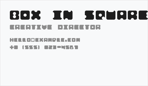 box in square Regular Business Card