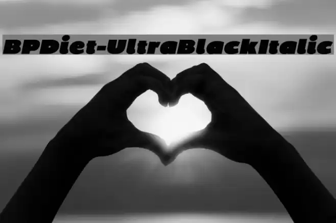 BPDiet-UltraBlackItalic Fonte examples