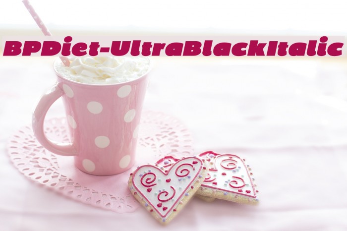 BPDiet-UltraBlackItalic Шрифта examples