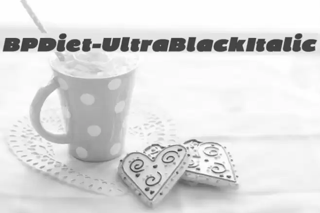 BPDiet-UltraBlackItalic Fonte examples