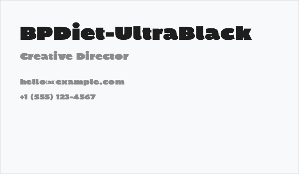 BPDiet-UltraBlack Business Card