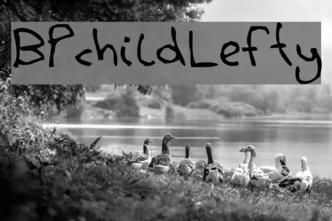 BPchildLefty Font examples