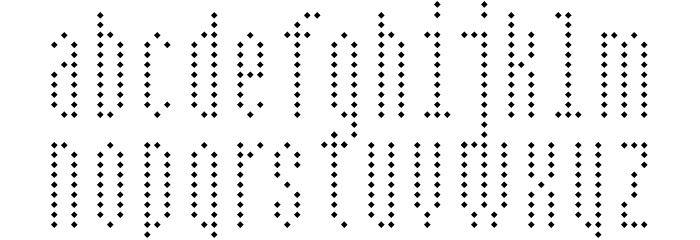 BPdotsCondensedDiamond Font LOWERCASE