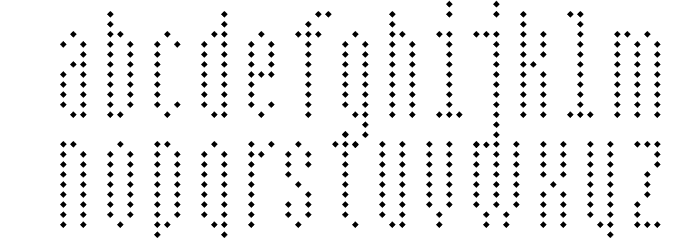 BPdotsCondensedDiamond Font LOWERCASE