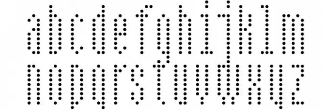 BPdotsCondensed Caratteri MINUSCOLO