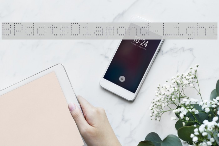 BPdotsDiamond-Light Font examples