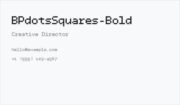 BPdotsSquares-Bold Business Card