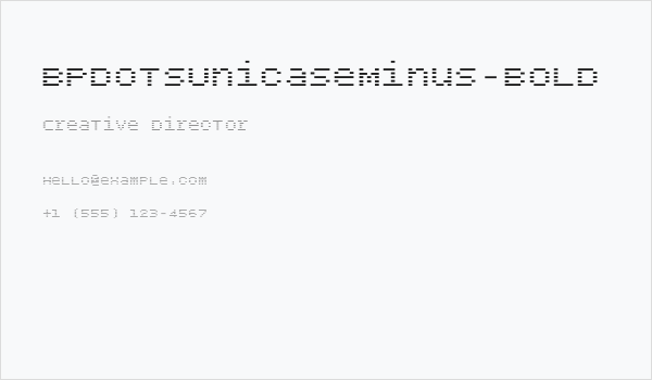 BPdotsUnicaseMinus-Bold Business Card