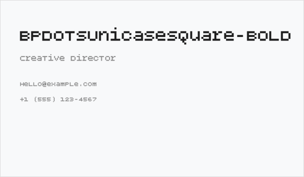 BPdotsUnicaseSquare-Bold Business Card
