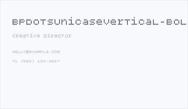 BPdotsUnicaseVertical-Bold Business Card