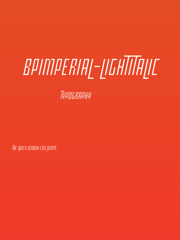 BPimperial-LightItalic Poster