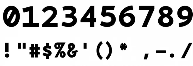 BPmono Bold Font Alte caractere