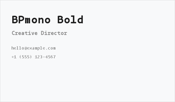 BPmono Bold Business Card