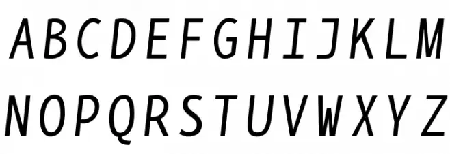 BPmono Italic フォント 大文字