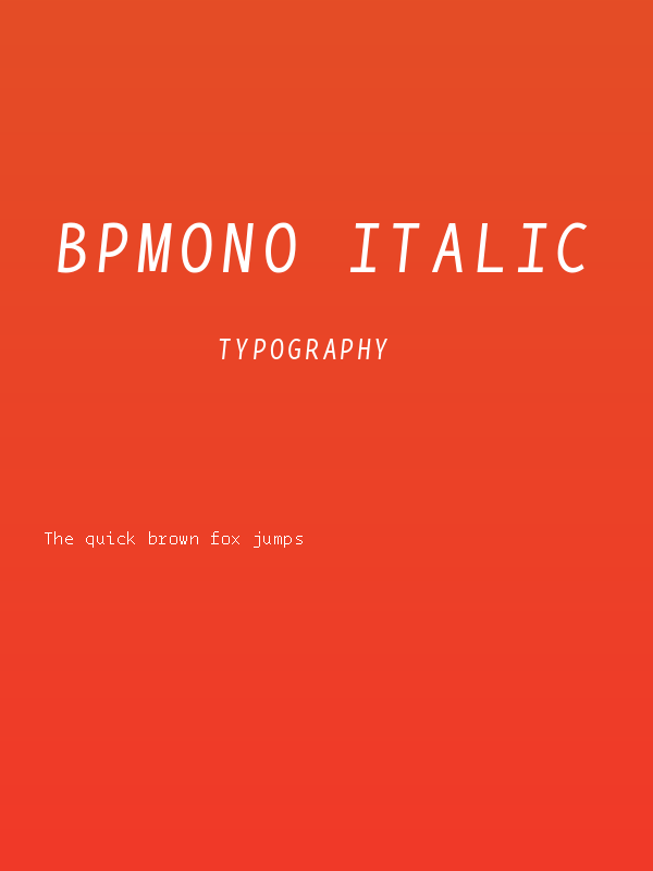 BPmono Italic Poster
