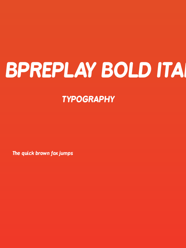 BPreplay Bold Italic Poster