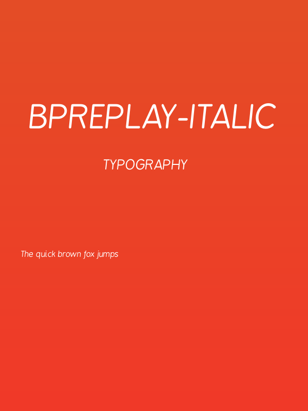 BPreplay-Italic Poster