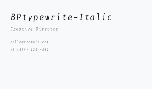 BPtypewrite-Italic Business Card