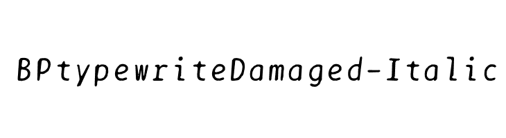 BPtypewriteDamaged-Italic  لخطوط تنزيل