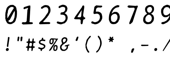 BPtypewriteDamaged-Italic Font OTHER CHARS
