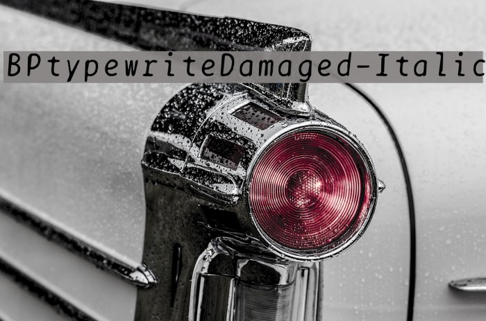 BPtypewriteDamaged-Italic Font examples