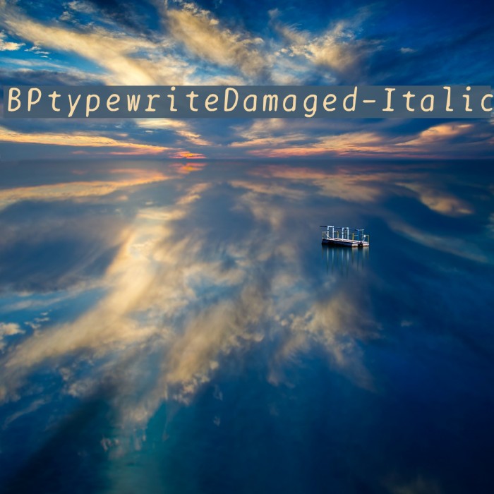 BPtypewriteDamaged-Italic Font examples