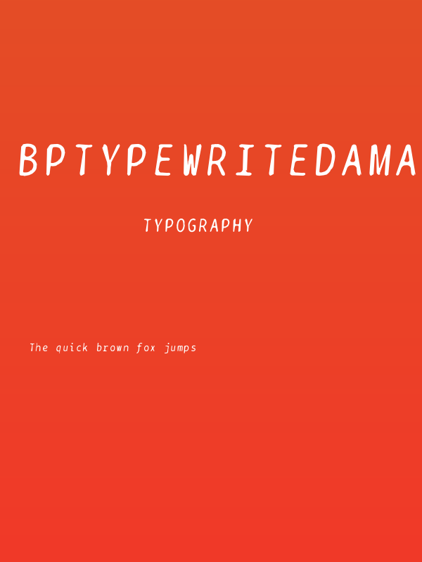 BPtypewriteDamaged-Italic Poster