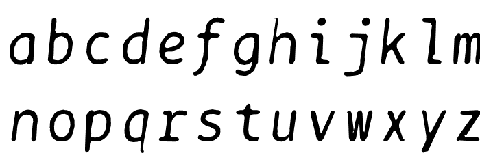 BPtypewriteDamaged-Italic Font LOWERCASE