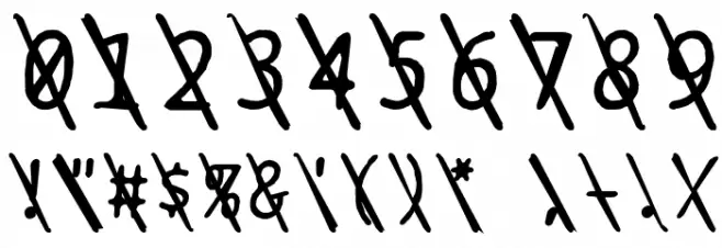 BPtypewriteDamagedSlashed Italic Font OTHER CHARS