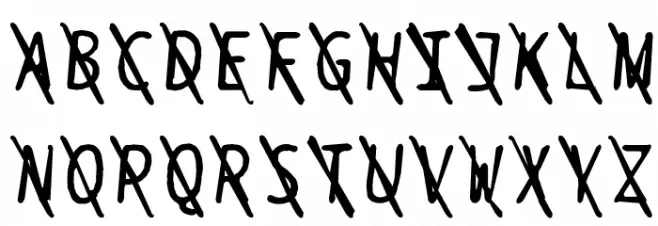 BPtypewriteDamagedSlashed Italic Schriftart Groß