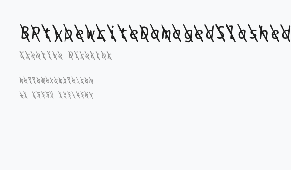 BPtypewriteDamagedSlashed Italic Business Card