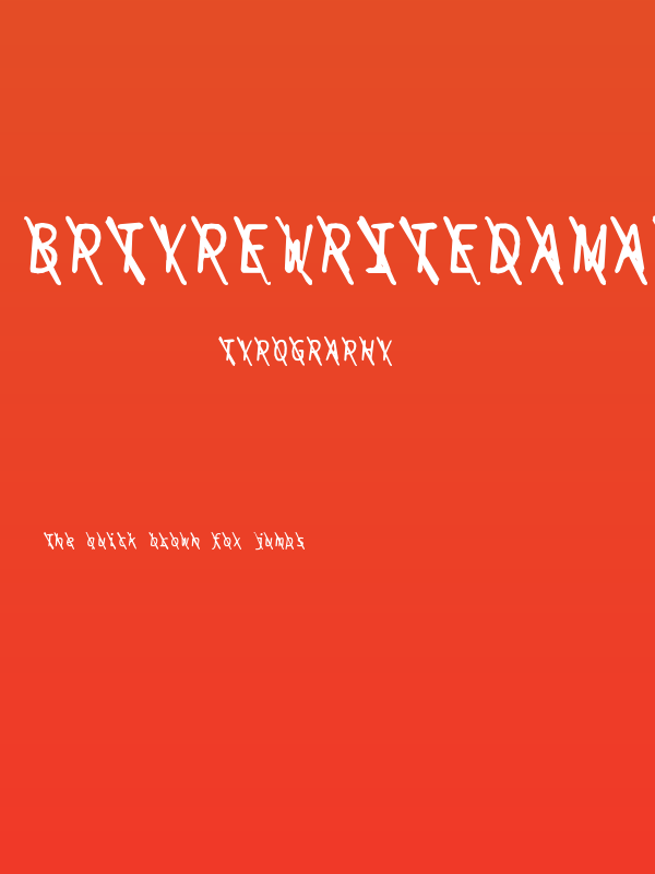 BPtypewriteDamagedSlashed Italic Poster