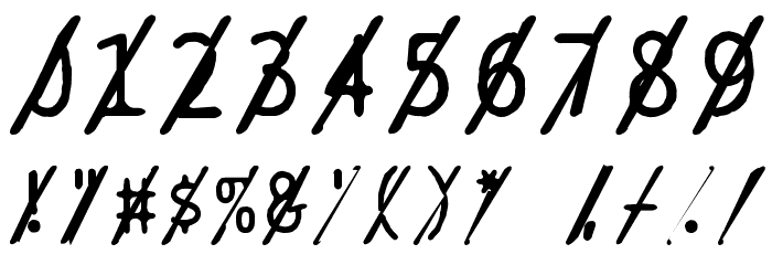 BPtypewriteDamagedSlashed Font OTHER CHARS