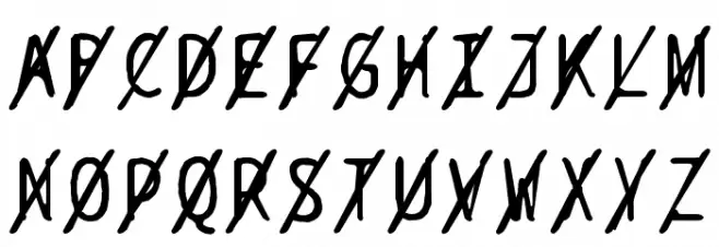 BPtypewriteDamagedSlashed フォント 大文字