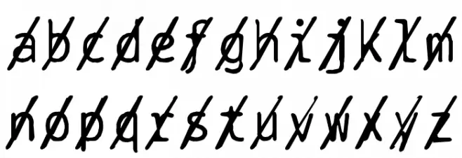 BPtypewriteDamagedSlashed Caratteri MINUSCOLO