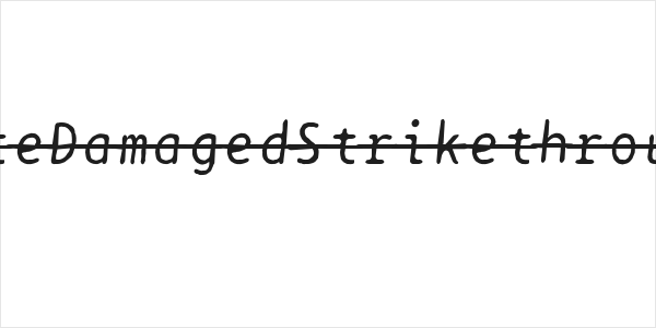 BPtypewriteDamagedStrikethrough Italic Logo