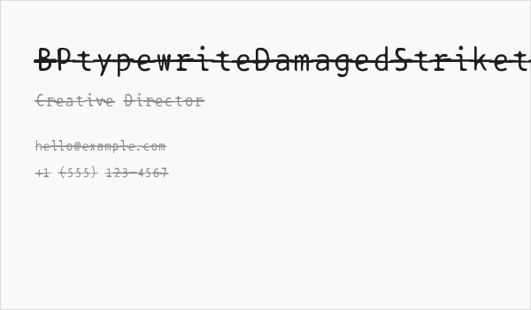 BPtypewriteDamagedStrikethrough Business Card